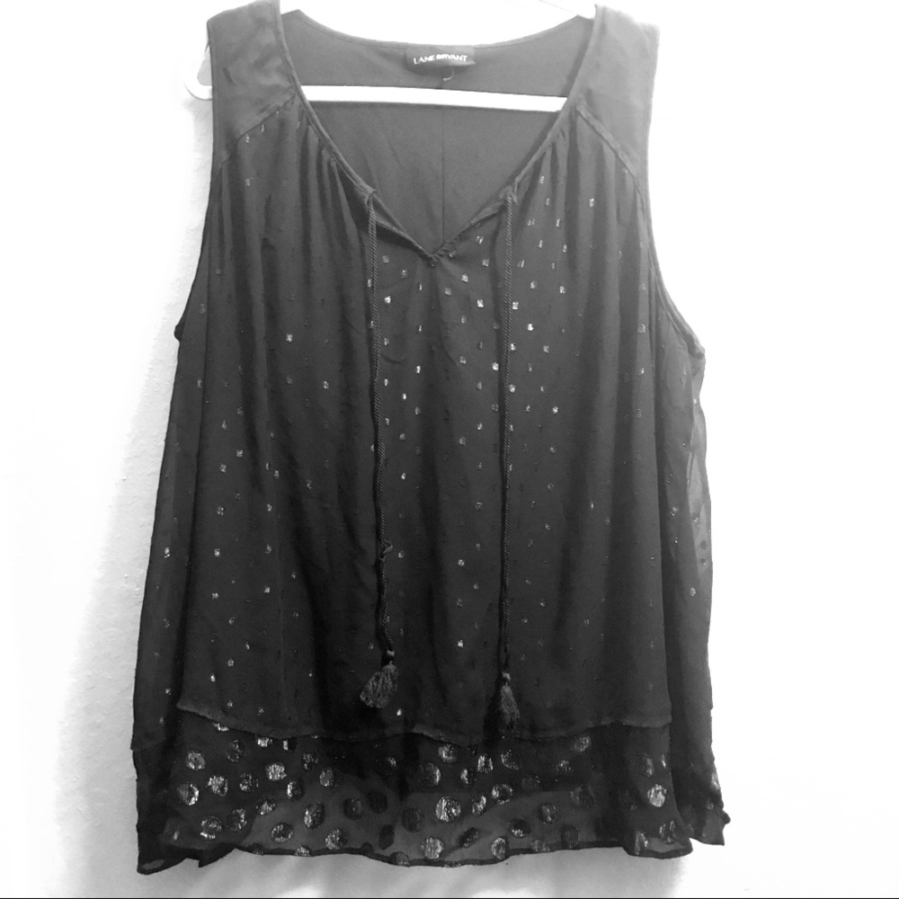 Tie-Front Black Polka Dot Tank
